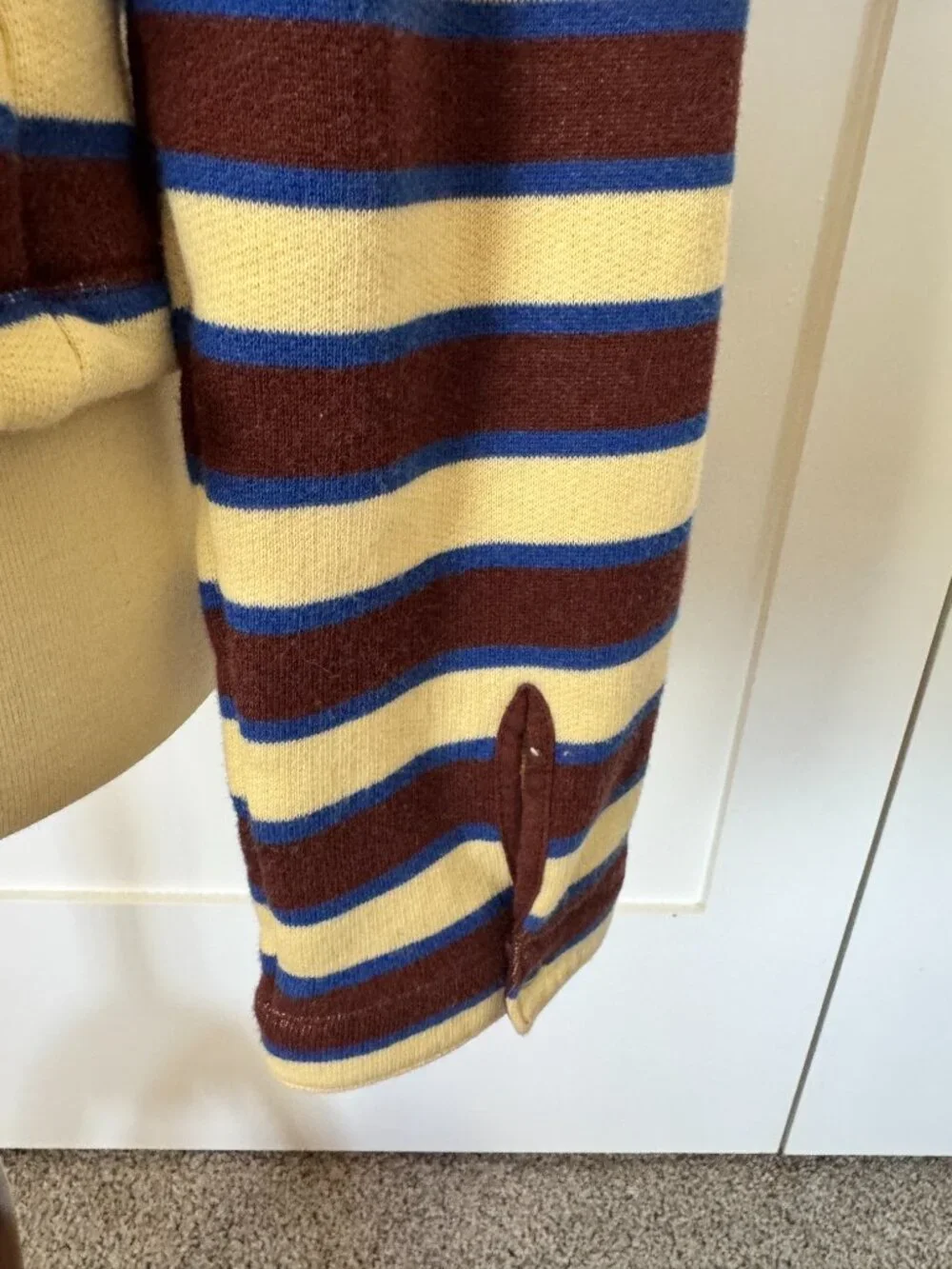 J.Crew Striped Terry Cloth Snap Front Cardigan Jacket 100% Cotton Size L